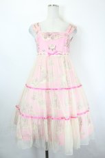 画像1: Emily Temple cute / プリンセスチュールティアードノースリーブワンピース  ピンク I-26-06-05-040-ET-OP-TE-ZI (1)