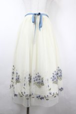 画像1: an another angelus / ライラック刺繍チュールスカート  アイボリー I-26-06-05-058-CA-SK-SA-ZI (1)