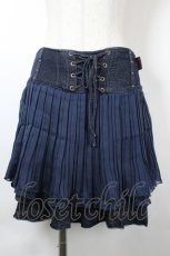 画像1: Ozz Croce / プリーツ2段スカート  ネイビーＸ黒 I-26-06-05-076-OO-SK-SA-ZI (1)