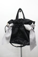 画像2: Maison de FLEUR / ダブルリボン巾着トートバッグ  黒 I-26-06-05-086-LO-BG-SA-ZI (2)