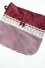 画像1: LOLITAその他(お買取対象外) / レースサテン巾着  ボルドーＸ白 I-26-06-05-117-LO-ZA-SA-ZI (1)