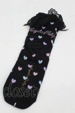 画像2: Angelic Pretty / Candy Petit Heartクルー丈ソックス  黒 I-26-06-05-121-AP-ZA-SA-ZI (2)