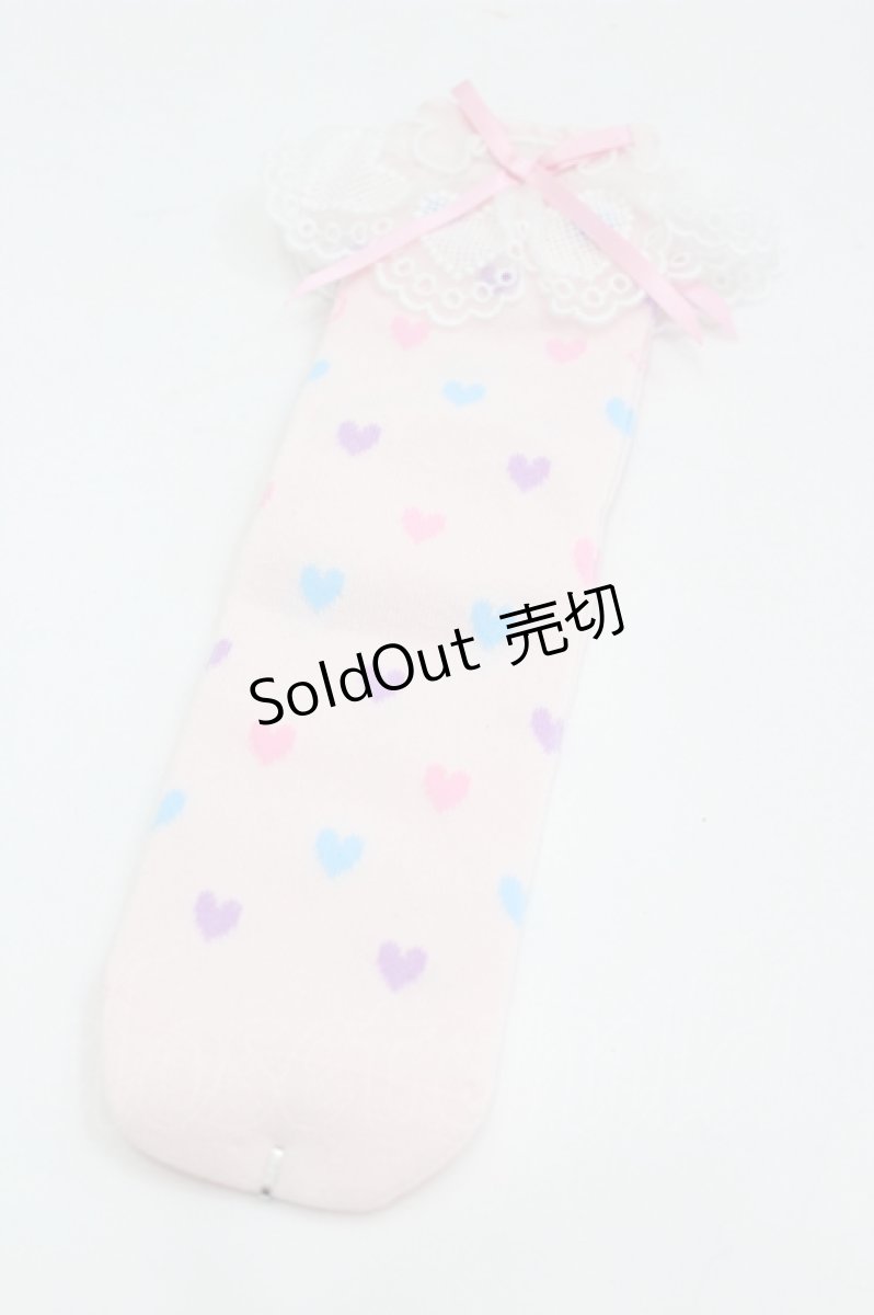 画像1: Angelic Pretty / Candy Petit Heartクルー丈ソックス  ピンク I-26-06-05-122-AP-ZA-SA-ZI (1)