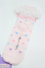 画像2: Angelic Pretty / Candy Petit Heartクルー丈ソックス  ピンク I-26-06-05-122-AP-ZA-SA-ZI (2)