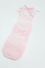 画像1: Angelic Pretty / Airyドットクルー丈ソックス  ピンク I-26-06-05-123-AP-ZA-SA-ZI (1)