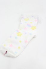 画像1: Angelic Pretty / FancyShooting Starクルー丈ソックス  白 I-26-06-05-124-AP-ZA-SA-ZI (1)