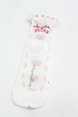画像2: Angelic Pretty / Charming Heartクルー丈ソックス  白Ｘ赤 I-26-06-05-126-AP-ZA-SA-ZI (2)