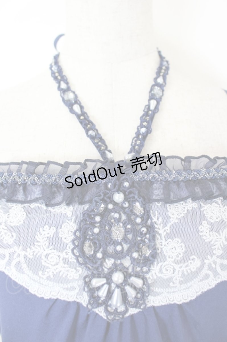 画像3: axes femme / ラメレースビジューキャミソール  ネイビー I-26-06-05-015-AX-TO-TE-ZI (3)