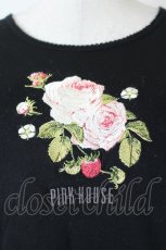 画像3: PINK HOUSE / オールドローズ刺繍カットソー M 黒 I-26-06-05-028-LO-TO-TE-ZI (3)