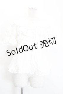 metamorphose / ハートレースシャーリング半袖ブラウス 1 白 I-26-06