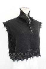 画像3: jouetie / ハーフZIPダメージベスト M 黒 I-26-06-06-025-LO-TO-SA-ZI (3)
