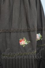 画像6: PINK HOUSE / ローズ刺繍入りタック切替ワンピース  ブラウン I-26-06-06-061-LO-OP-TE-ZI (6)