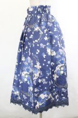 画像2: axes femme / ローズリース柄スカート  青 I-26-06-06-067-AX-SK-SA-ZI (2)