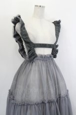 画像4: Candy Stripper / ETOILE TIERED HARNESS TULLE SKIRT  グレー I-26-06-06-070-PU-SK-TE-ZI (4)