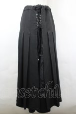 画像1: Qutie Frash / 編み上げハイウエストパンツ  黒 I-26-06-06-078-QU-PA-SA-ZI (1)
