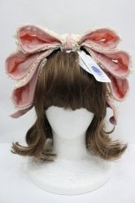 画像1: Hoshibako Works / お人形風シャンティクリームリボンカチューシャ  ピンク I-26-06-06-093-LO-AC-TE-ZI (1)