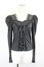 画像1: MR corset / マトンスリーブレースアップトップス  黒 I-26-06-06-011-GO-TO-SA-ZI (1)