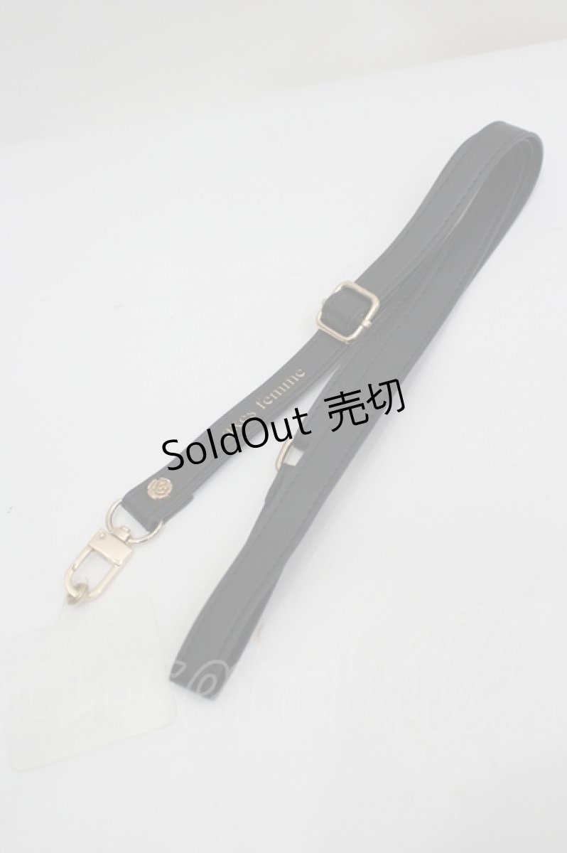 画像1: axes femme / スマホストラップ  黒 I-26-06-06-101-AX-ZA-SA-ZT618-F001 (1)