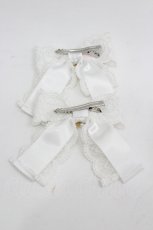 画像2: Angelic Pretty / おめかしPearlリボンクリップ  白 I-26-06-06-121-AP-AC-SA-ZI (2)