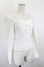 画像3: MR corset / マトンスリーブレースアップトップス  白 I-26-06-06-012-GO-TO-SA-ZI (3)