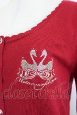 画像4: metamorphose / スワン刺繍入りフリルカーディガン 1 えんじ I-26-06-06-013-ME-TO-TE-ZI (4)