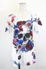 画像1: CIVARIZE / 転写スカルフラワーTシャツ  白 I-26-06-06-020-PU-TS-TE-ZI (1)