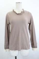 画像1: axes femme / 袖口レースデザインインナー M モカ I-26-06-08-029-AX-TO-SA-ZI (1)