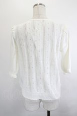 画像2: axes femme / リボン花刺繍透かし編みカーディガン F 生成り I-26-06-08-031-AX-TO-SA-ZI (2)