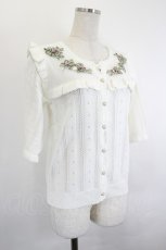 画像3: axes femme / リボン花刺繍透かし編みカーディガン F 生成り I-26-06-08-031-AX-TO-SA-ZI (3)