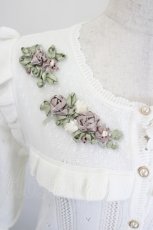 画像4: axes femme / リボン花刺繍透かし編みカーディガン F 生成り I-26-06-08-031-AX-TO-SA-ZI (4)
