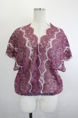 画像1: axes femme / /総レース刺繍トップス M パープル I-26-06-08-046-AX-TO-TE-ZI (1)