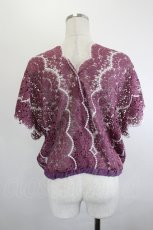 画像2: axes femme / /総レース刺繍トップス M パープル I-26-06-08-046-AX-TO-TE-ZI (2)