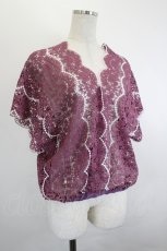 画像3: axes femme / /総レース刺繍トップス M パープル I-26-06-08-046-AX-TO-TE-ZI (3)