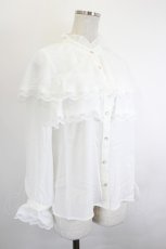 画像3: axes femme POETIQUE / ケープデザインフリルブラウス M 生成り I-26-06-08-006-AX-BL-SA-ZI (3)