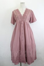 画像1: axes femme / Ｖネックカットソーワンピース M ラベンダー I-26-06-08-059-AX-OP-SA-ZI (1)