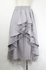画像2: axes femme POETIQUE / バックフリルレースアップスカート M グレー I-26-06-08-071-AX-SK-SA-ZI (2)