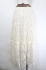 画像2: axes femme POETIQUE / レースティアードロングスカート M 生成り I-26-06-08-073-AX-SK-SA-ZI (2)