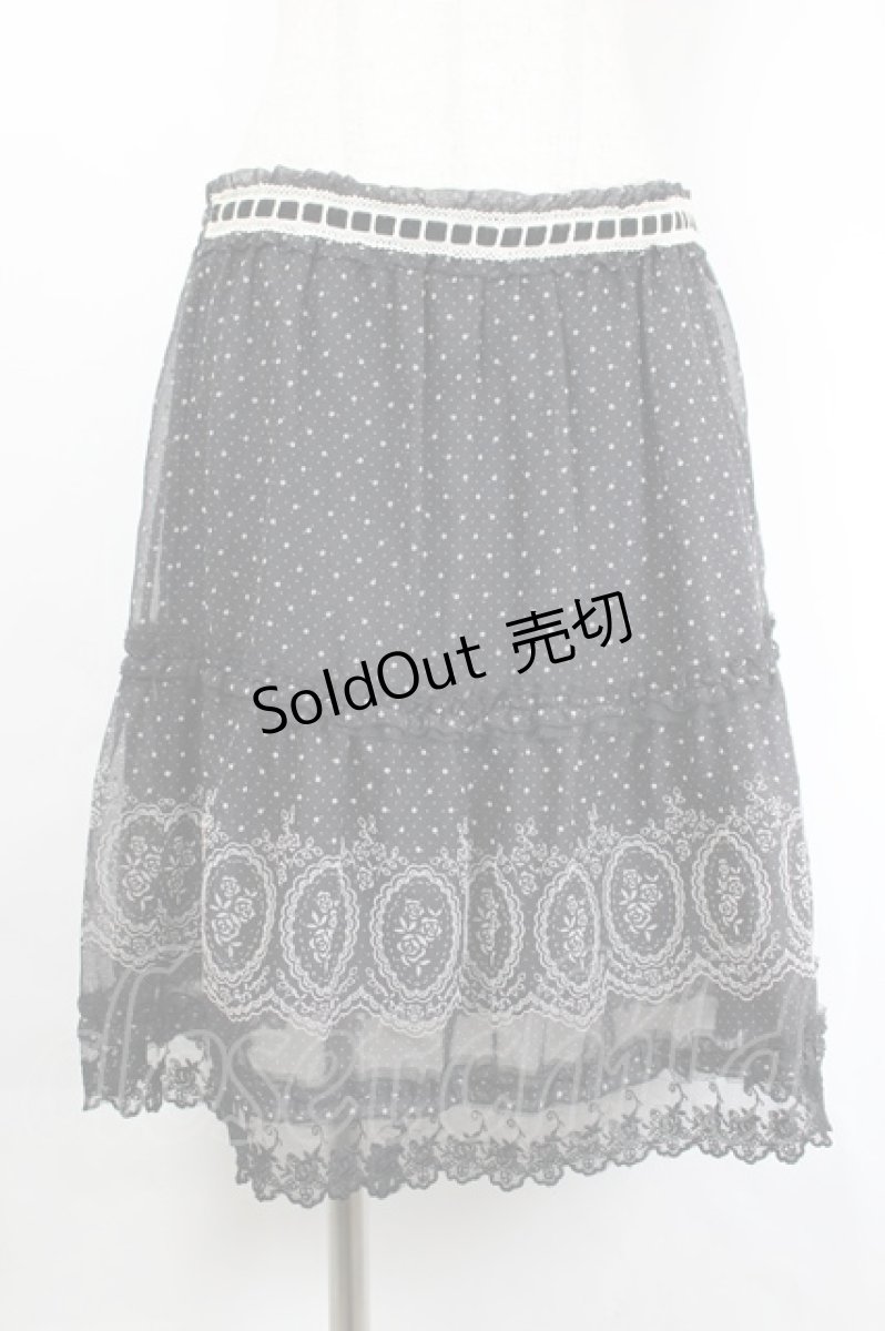 画像1: axes femme / ローズフロッキー&ドットスカート  黒ＸグレーＸ白 I-26-06-08-080-AX-SK-SA-ZI (1)