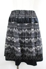 画像1: axes femme / 蝶レースシルエットシフォンスカート  黒 I-26-06-08-086-AX-SK-SA-ZI (1)