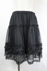 画像1: axes femme / ドビードット薔薇シフォンスカート M 黒 I-26-06-08-091-AX-SK-SA-ZI (1)