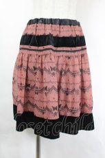 画像1: axes femme / 蝶レースシルエットシフォンスカート  黒Ｘピンク I-26-06-08-097-AX-SK-SA-ZI (1)