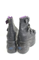 画像2: YOSUKE / 4連ベルトブーツサンダル 24CM 黒 I-26-06-08-130-PU-SH-SA-ZI (2)