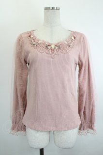 【ローズ】 axes femme / ローズガーデンプルオーバー M 淡ピンク I-26-06-08-014