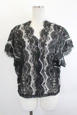 画像1: axes femme / /総レース刺繍トップス M 黒 I-26-06-08-020-AX-TO-TE-ZI (1)