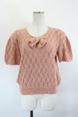 画像1: PINK HOUSE / リボン付き半袖ニット  ピンク I-26-06-11-022-LO-TO-SA-ZI (1)