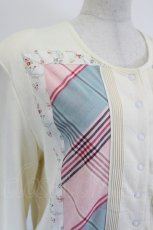 画像4: PINK HOUSE / ゼッケン切替スナップボタンカットカーディガン  アイボリー I-26-06-11-025-LO-TO-SA-ZI (4)
