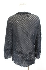 画像2: INGEBORG / フラワーモチーフ切替カーディガン M ブラック I-26-06-11-030-LO-TO-SA-ZI (2)