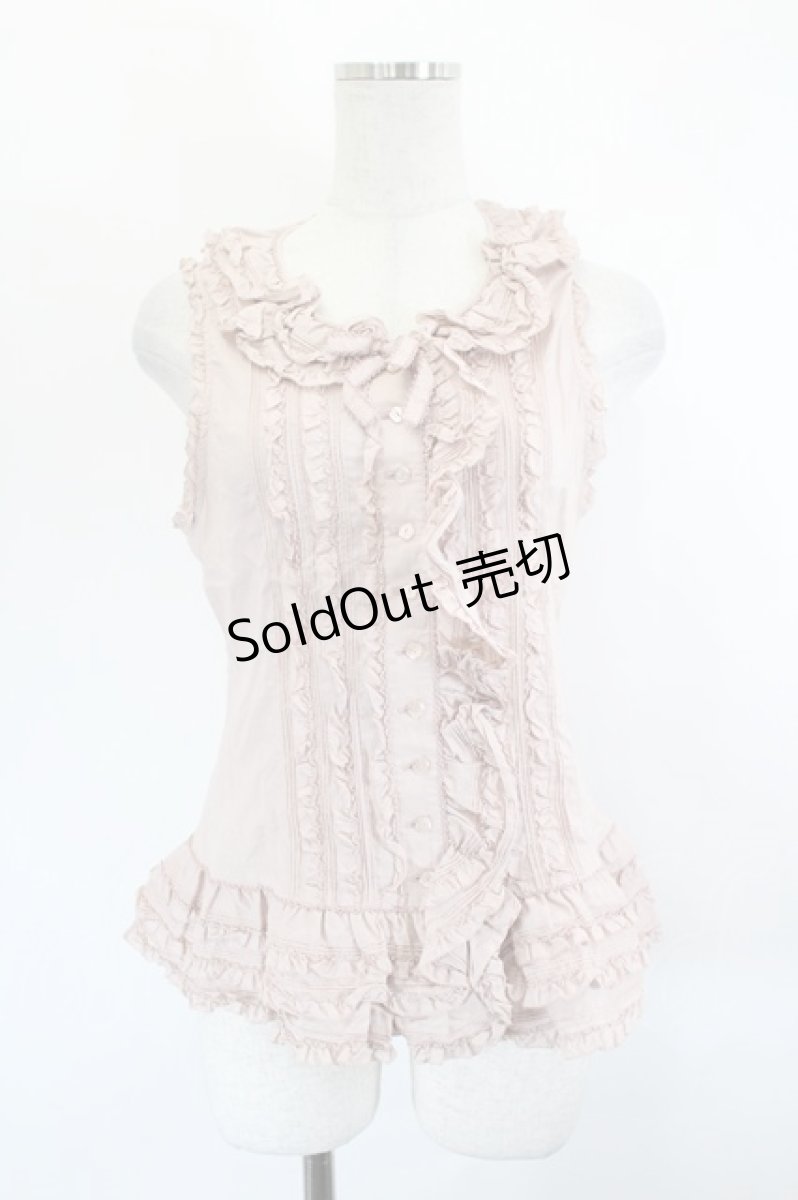 画像1: PINK HOUSE / フリルノースリーブワンピース  ピンク I-26-06-11-005-LO-BL-SA-ZI (1)