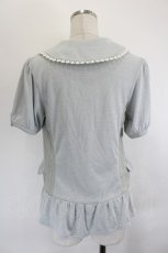 画像3: axes femme / サイドレース切替半袖ジャケット  サックス I-26-06-11-050-AX-JA-SA-ZI (3)
