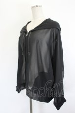 画像2: INGEBORG / シフォンフードブルゾン  黒 I-26-06-11-051-LO-JA-SA-ZI (2)